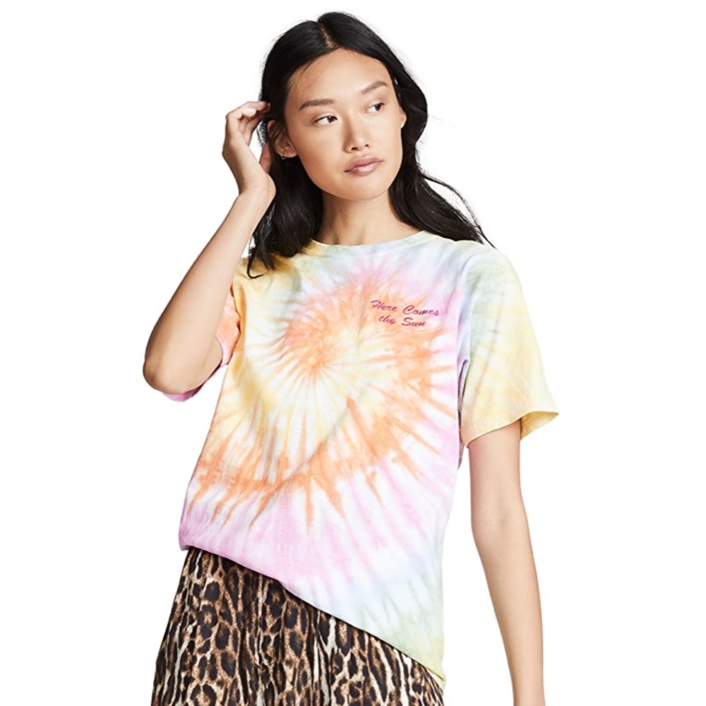 Double Trouble “Here comes the sun” tie dye tank S